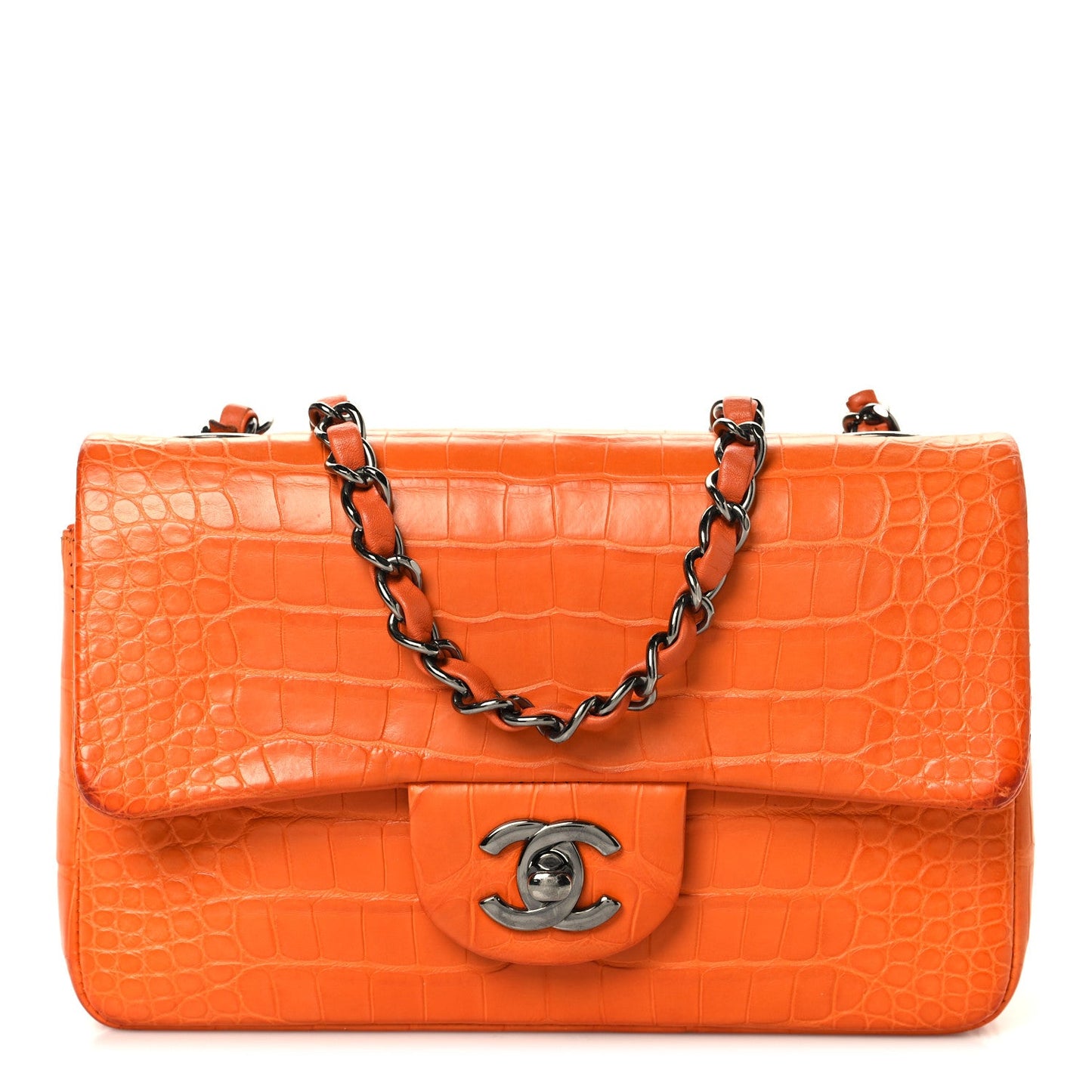 Alligator Mini Rectangular Flap Orange