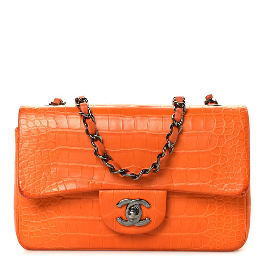 Alligator Mini Rectangular Flap Orange
