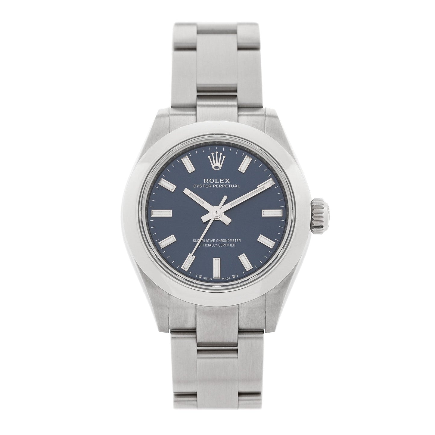 Stainless Steel 28mm Oyster Perpetual Watch Bright Blue 276200
