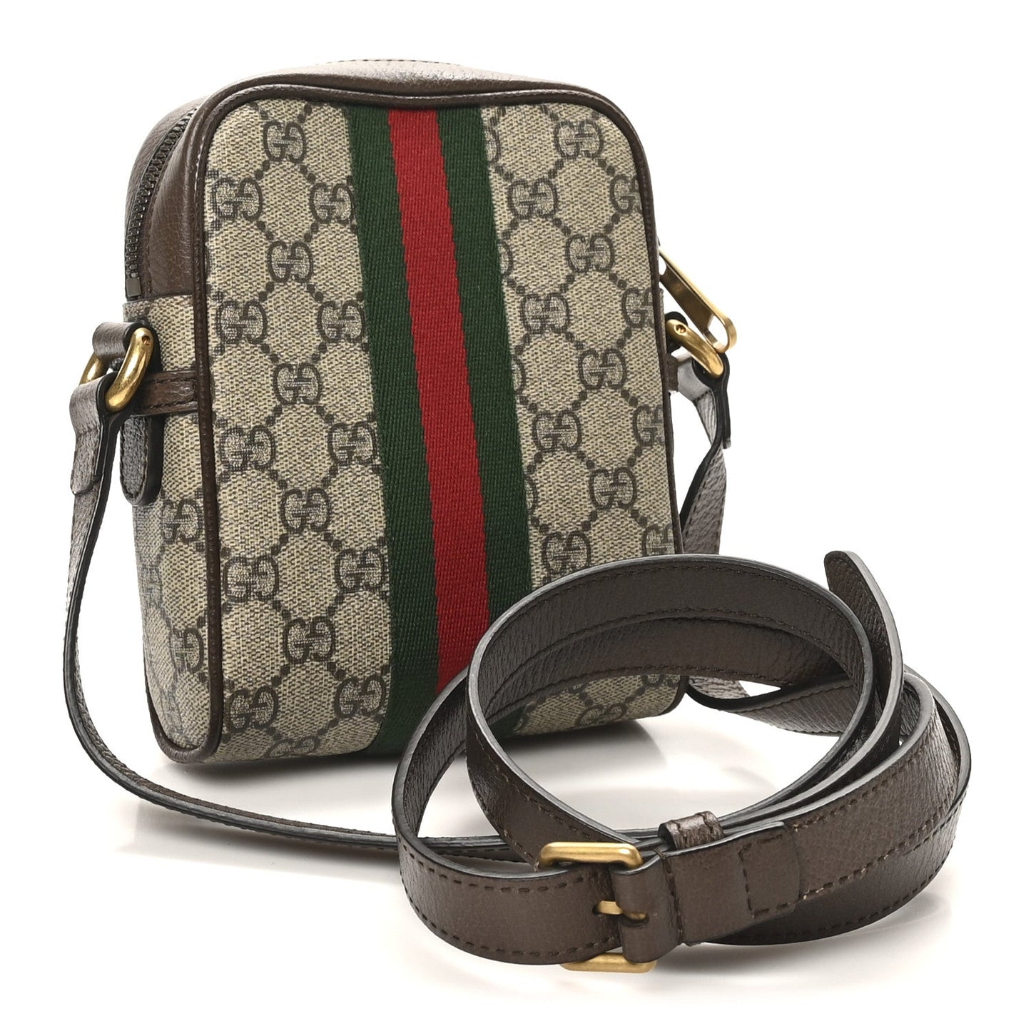 GG Supreme Monogram Web Mini Ophidia Messenger Brown