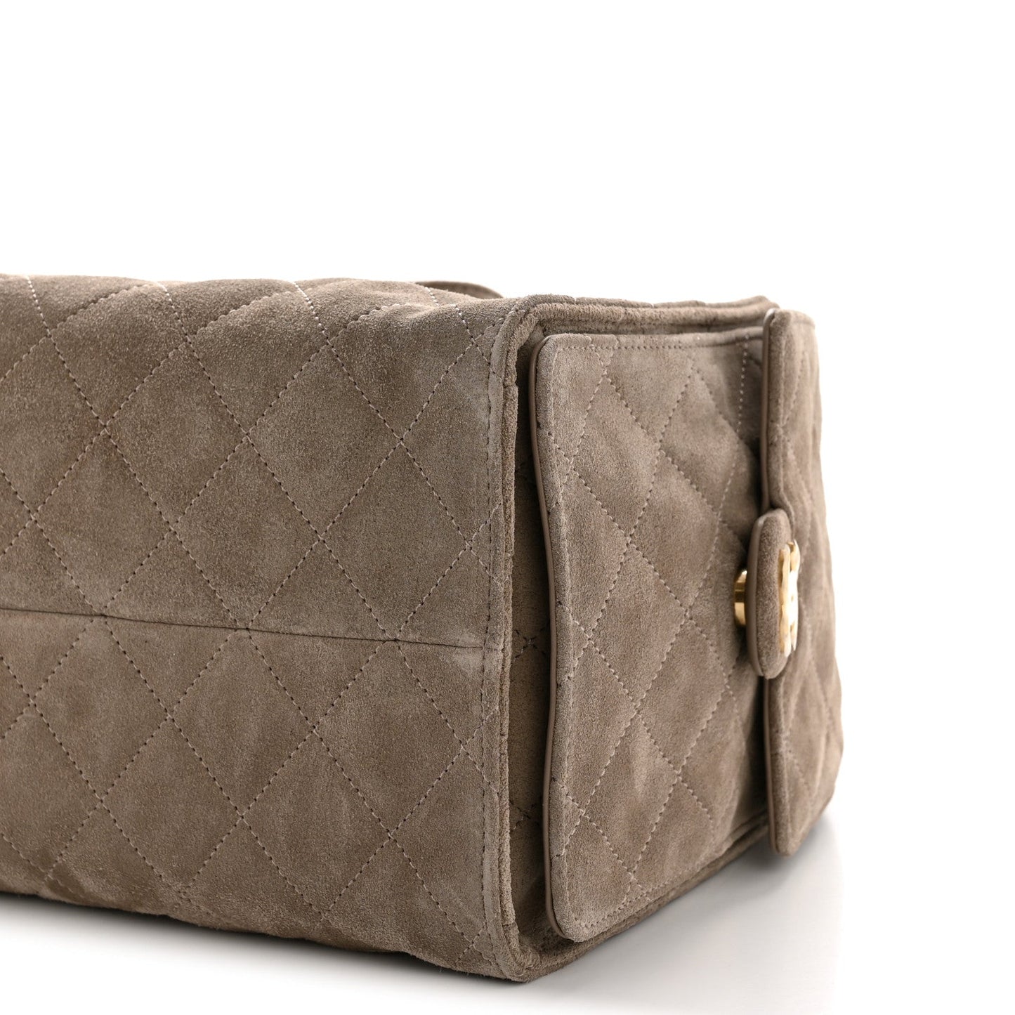 Suede Quilted Medium Chanel 25 Handbag Grey