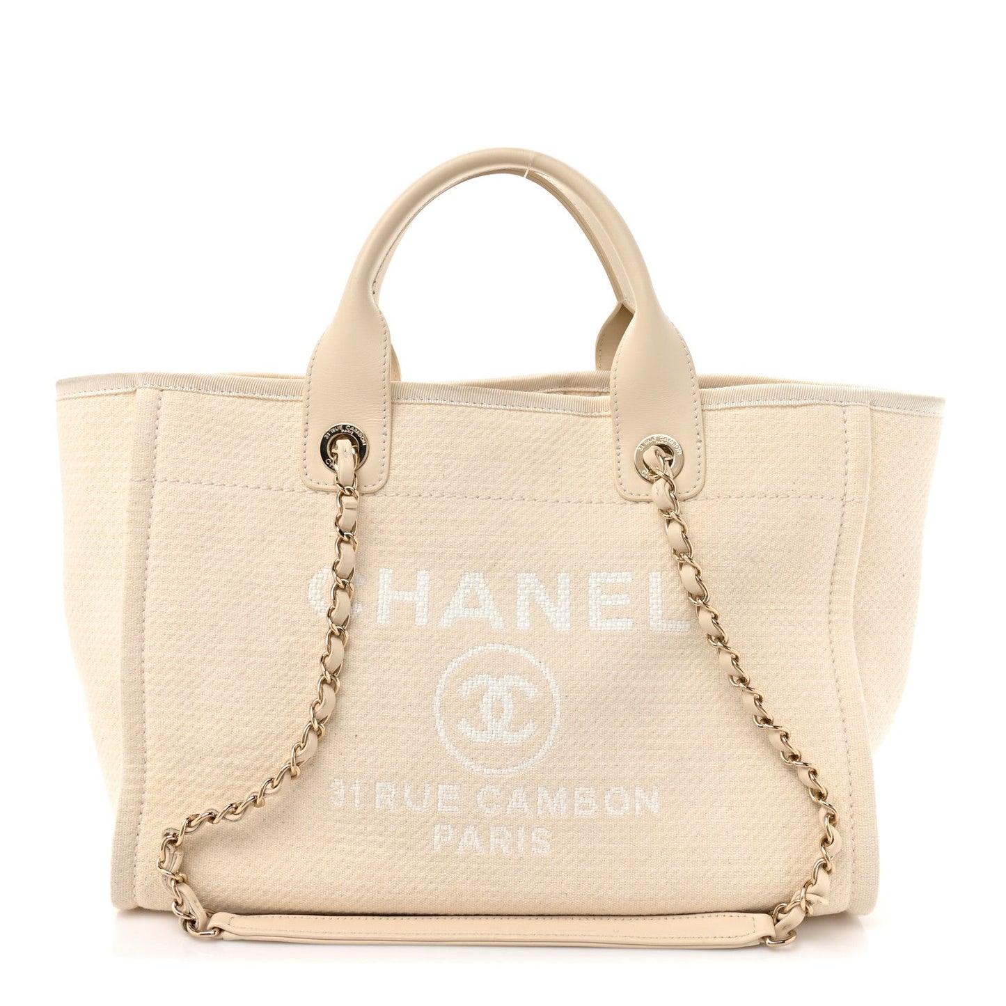 Mixed Fibers Small Deauville Tote White