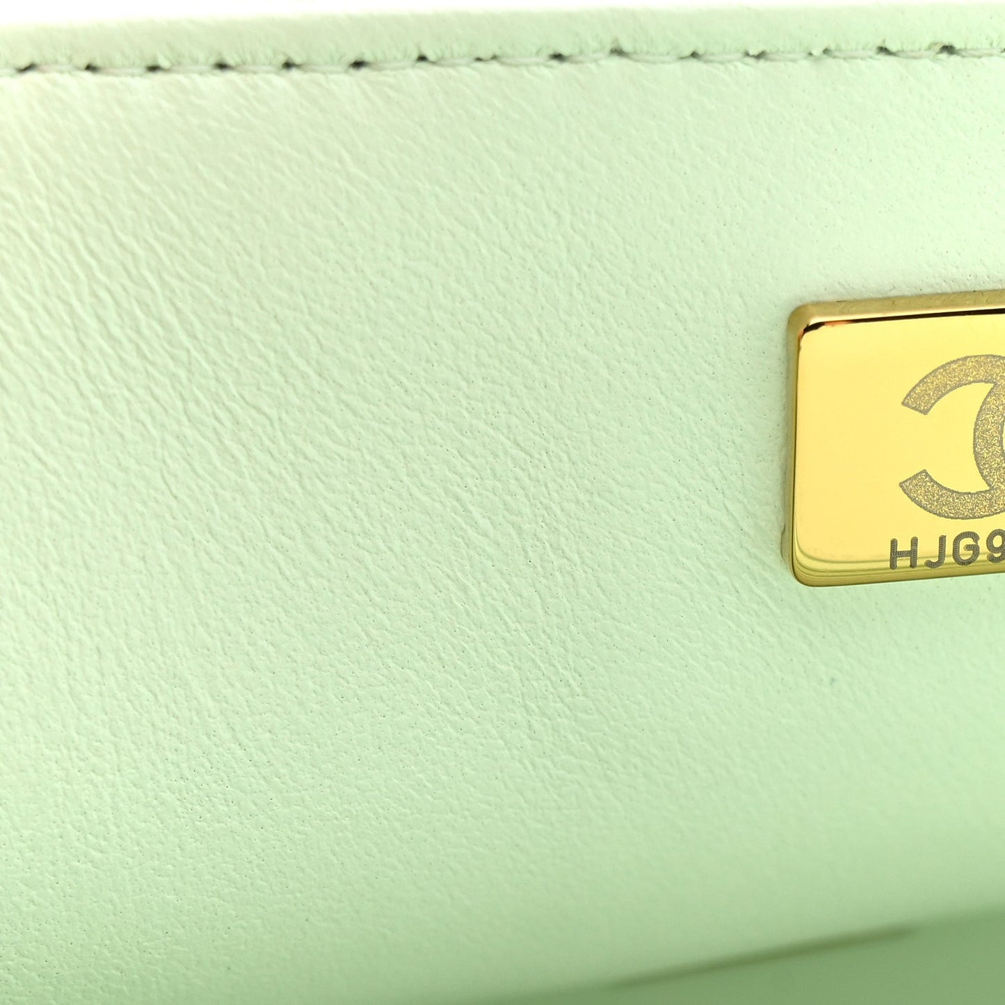 Lambskin Quilted Mini Rectangular Flap Light Green
