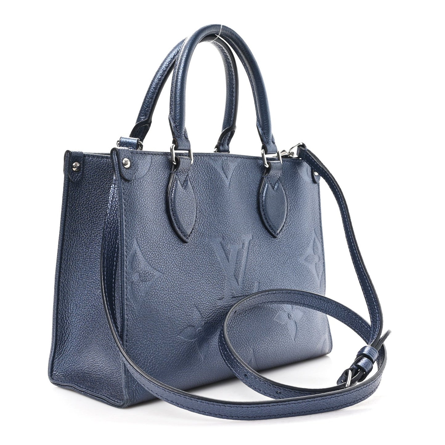 Metallic Empreinte Monogram Giant Onthego PM Navy Nacre
