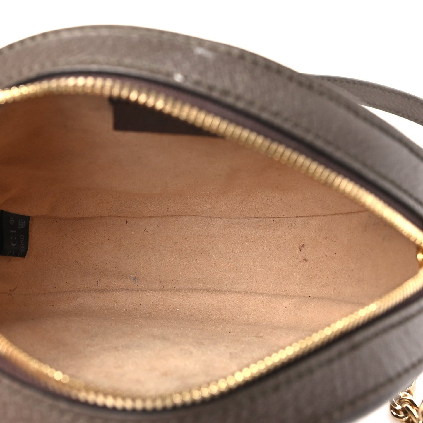 GG Supreme Monogram Web Mini Ophidia Round Shoulder Bag Brown