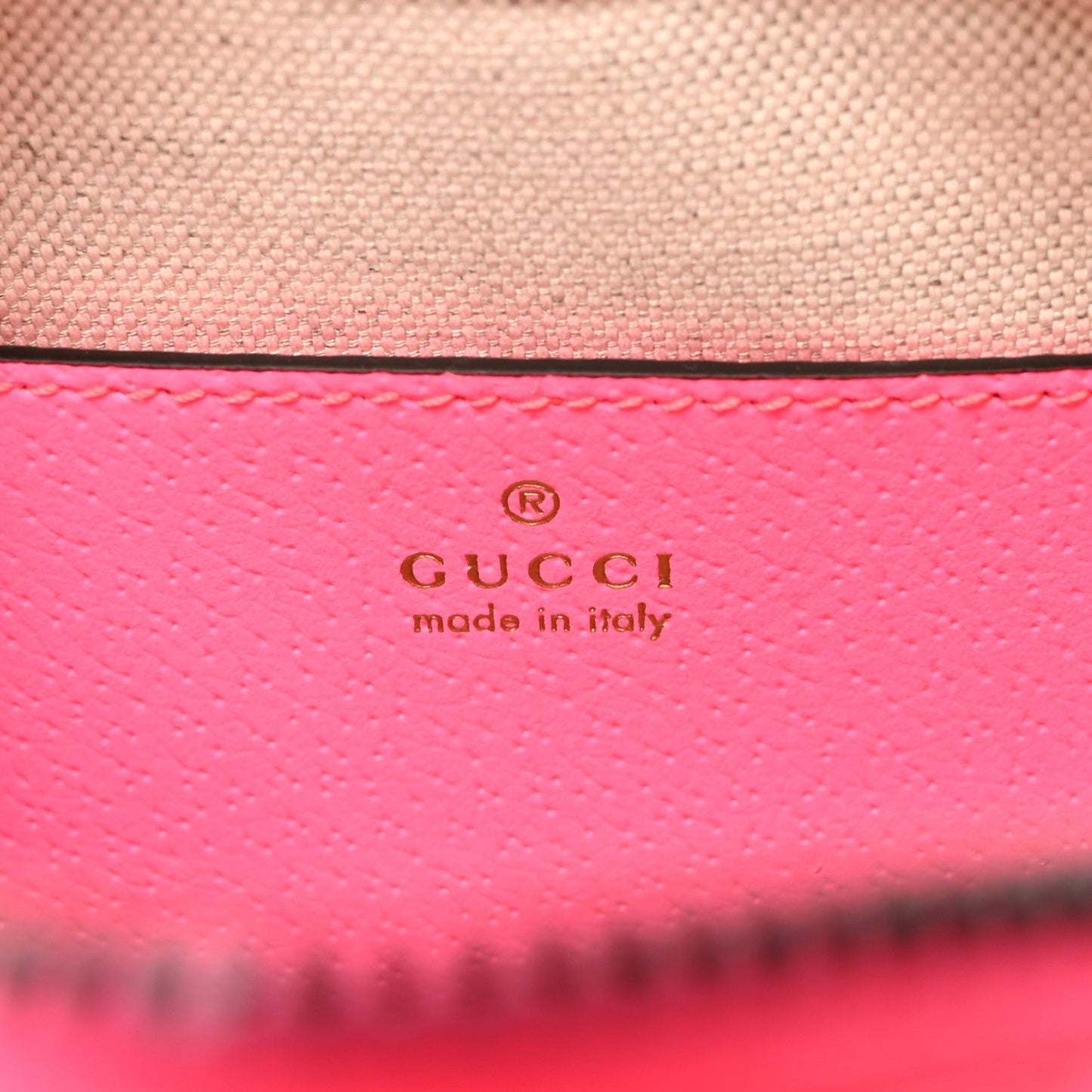 GG Supreme Monogram Textured Dollar Calfskin Web Ophidia Small Crossbody Bag Beige Ebony Fuchsia