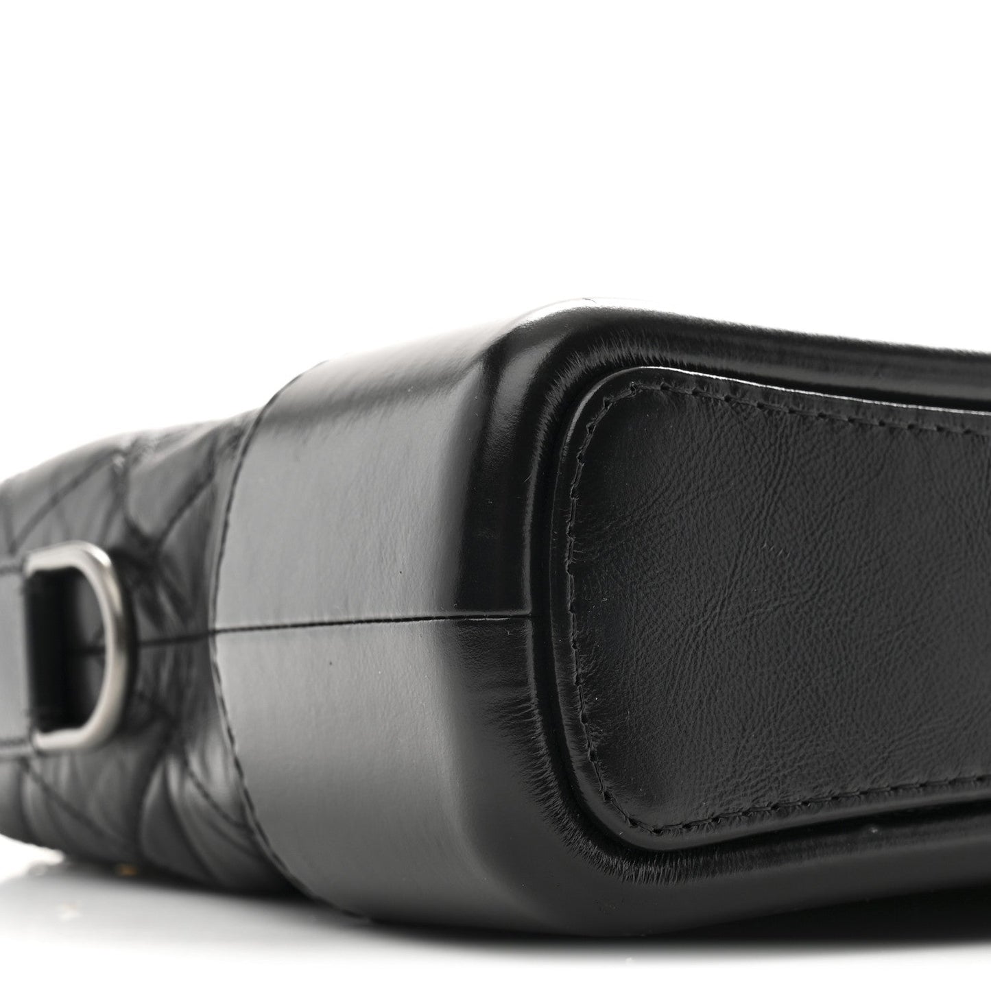 Aged Calfskin Quilted New Medium Gabrielle Hobo Black