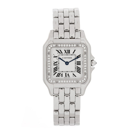18K White Gold Diamond 27mm Panthere Quartz Watch