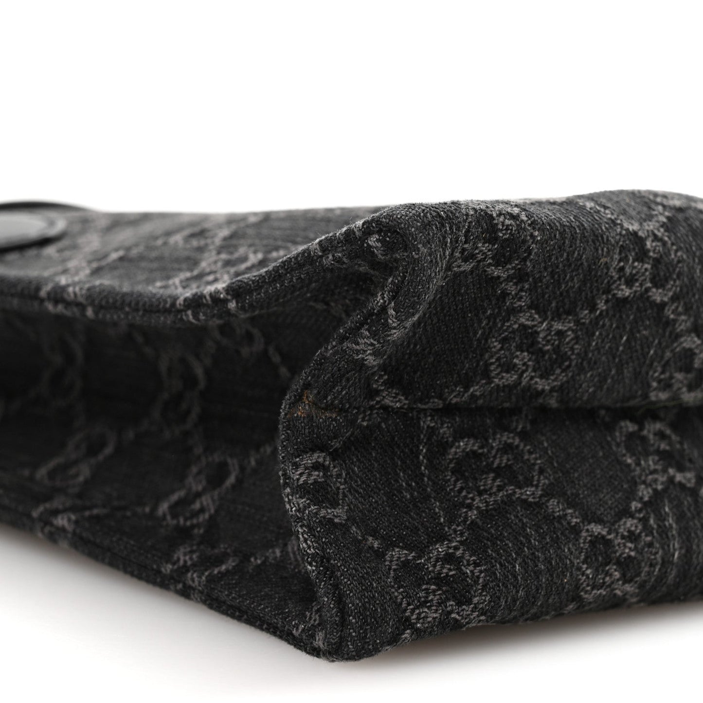 Denim GG Monogram Calfskin Mini Ophidia Tote Bag Black