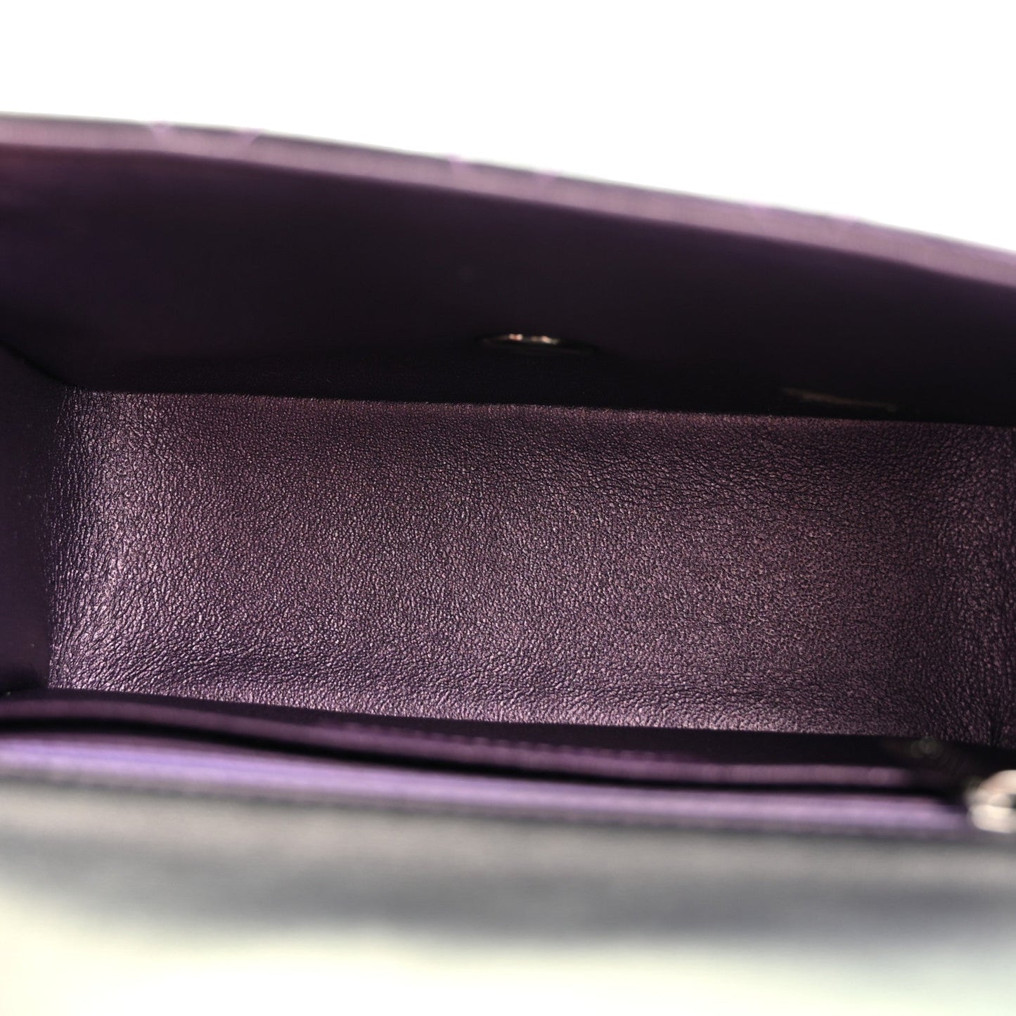 Iridescent Lambskin Quilted Mini Square Flap Dark Purple