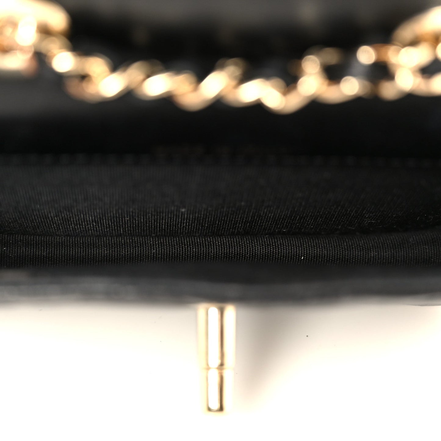 Lambskin Quilted Trendy CC Card Holder On Chain Black