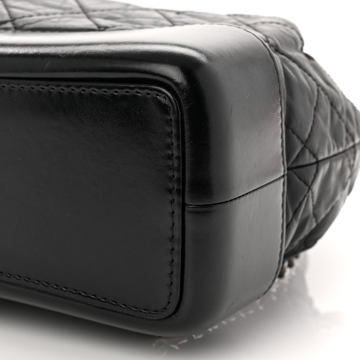 Aged Calfskin Quilted Small Gabrielle Backpack Black