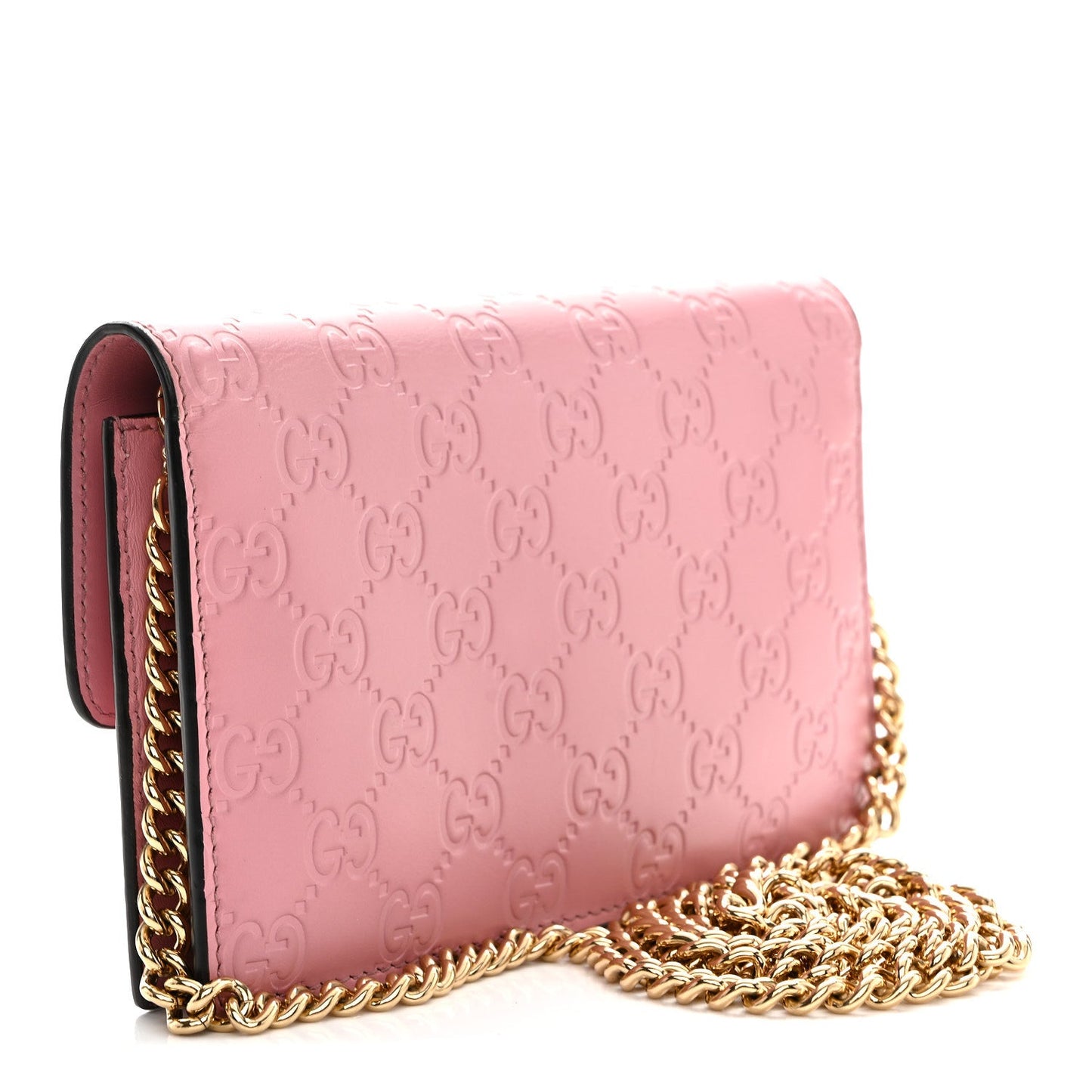 Guccissima Icon Chain Wallet Carmine Rose