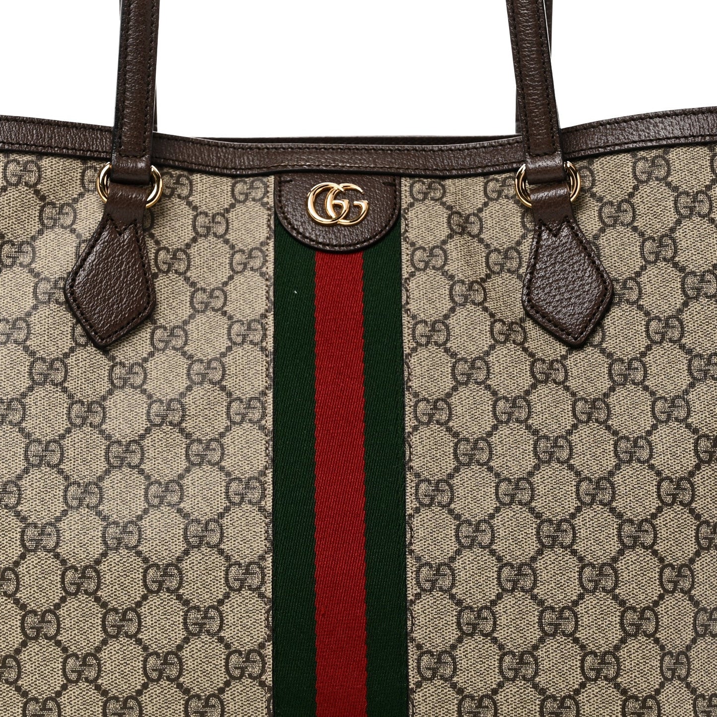 GG Supreme Monogram Medium Ophidia Shopping Tote Brown