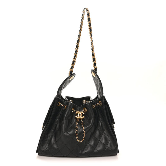 Caviar Quilted Small Chanel 25 Handbag Black