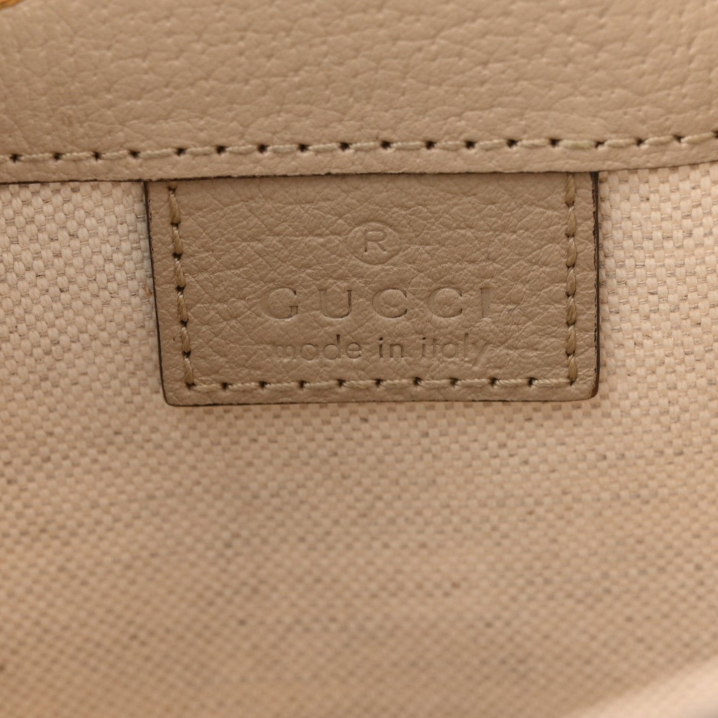 GG Supreme Monogram Textured Calfskin Web Mini Ophidia Bucket Bag Beige Ebony Mystic White Oatmeal