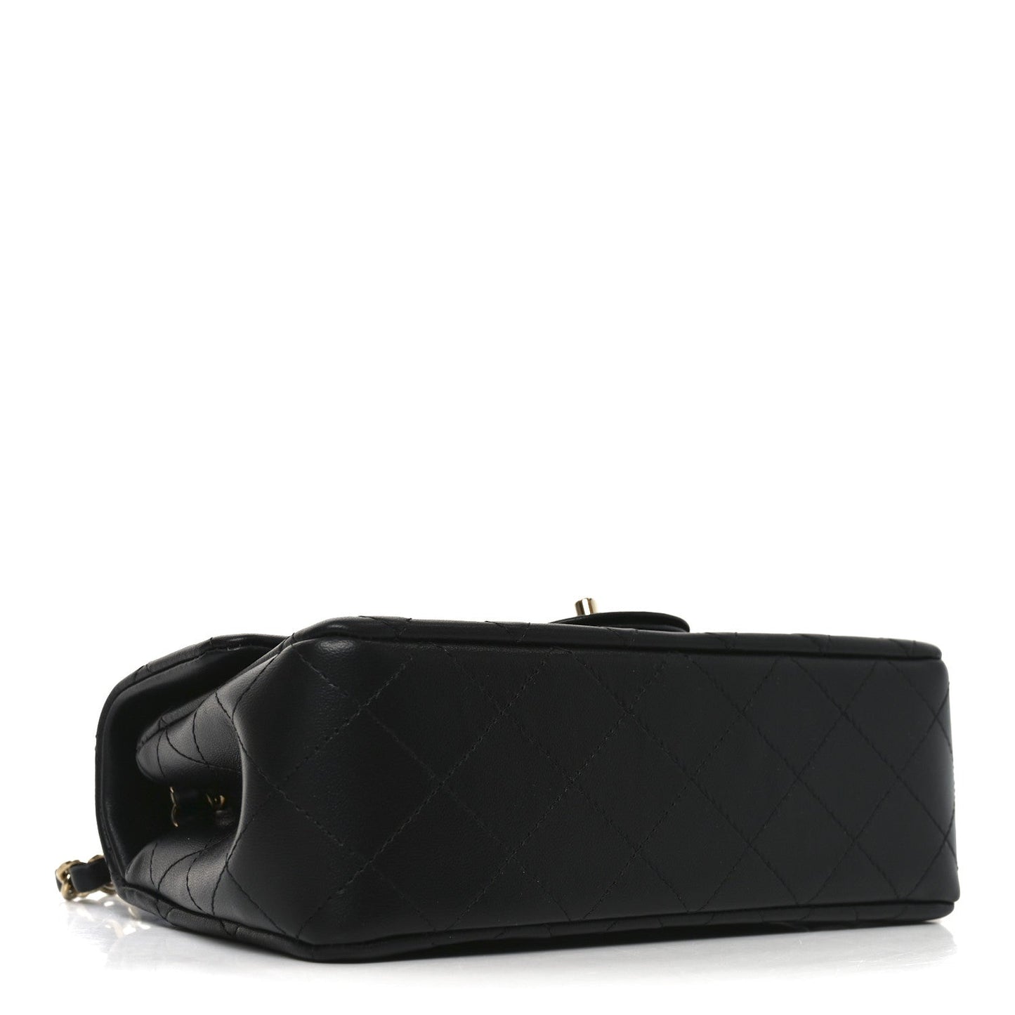 Lambskin Quilted Mini Rectangular Flap Black