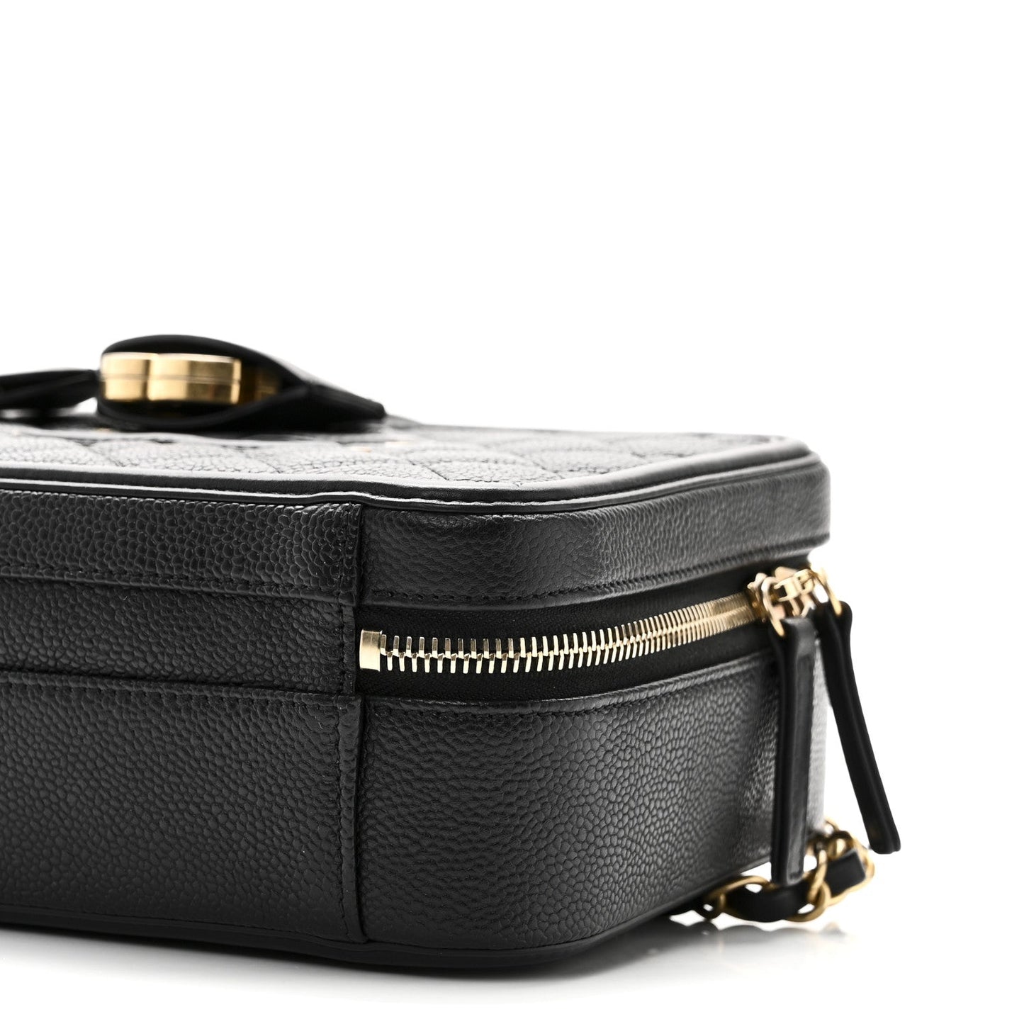 Caviar Quilted Medium CC Filigree Vanity Case Black