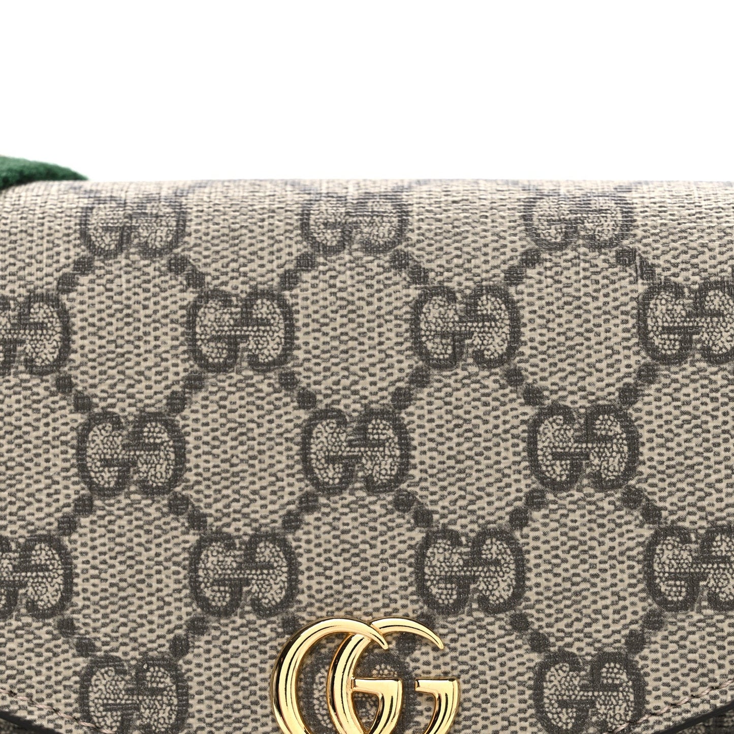 GG Supreme Monogram Textured Dollar Calfskin Web Mini Ophidia Envelope Shoulder Bag Beige Ebony New Acero