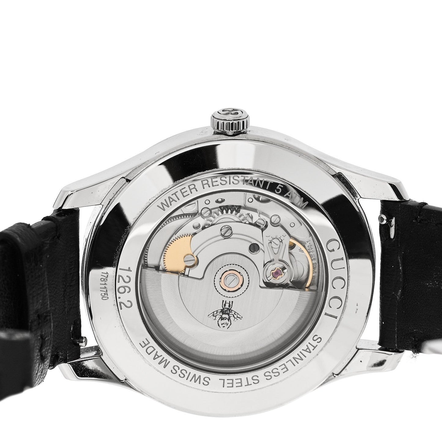 Stainless Steel Calfskin 42mm G-Timeless Bee Automatic Watch Black