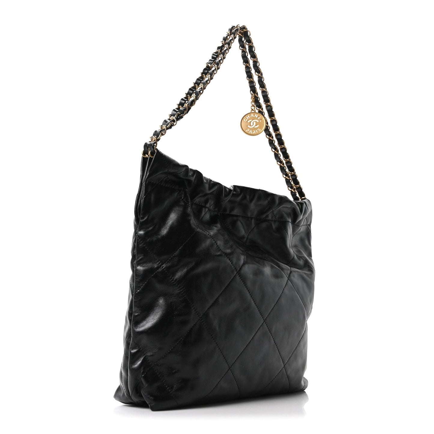 Calfskin Quilted Small Chanel 22 Black