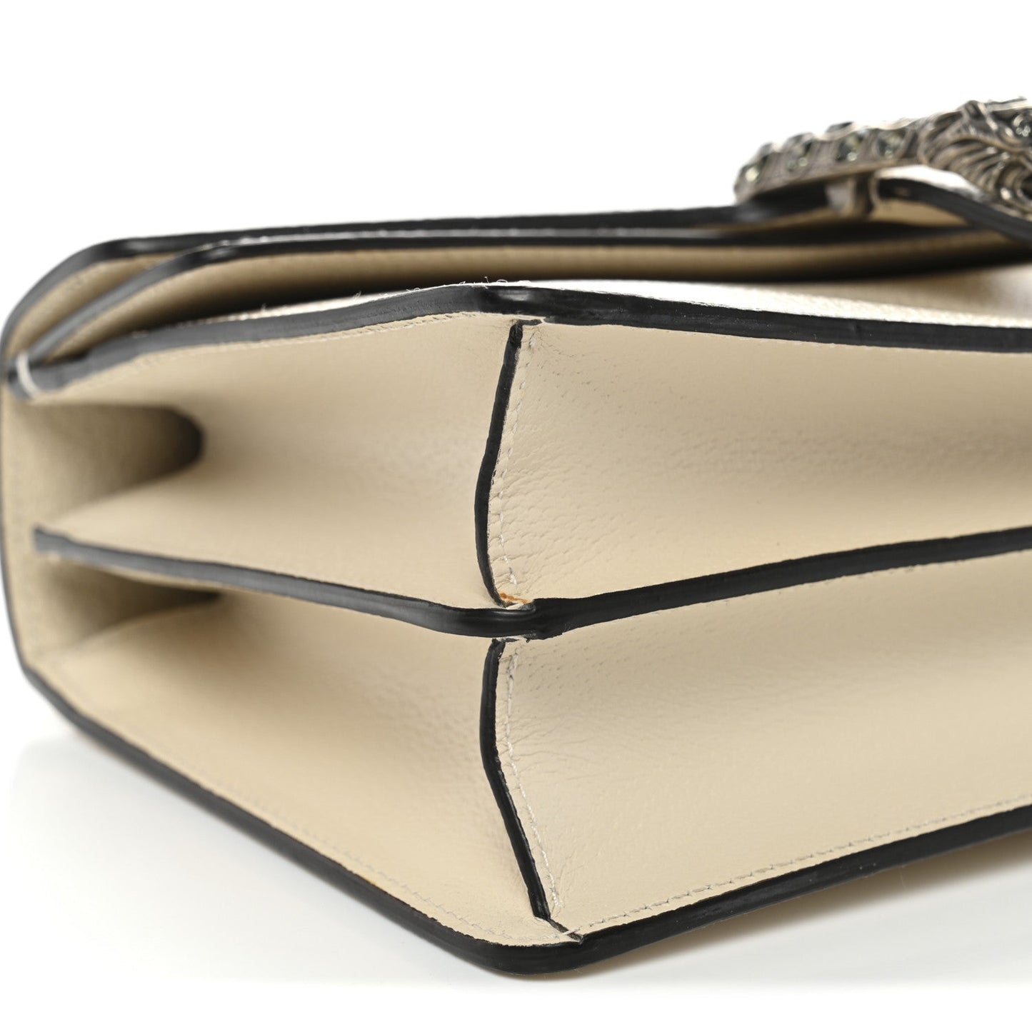 Textured Calfskin Crystal Small Dionysus Shoulder Bag Mystic White