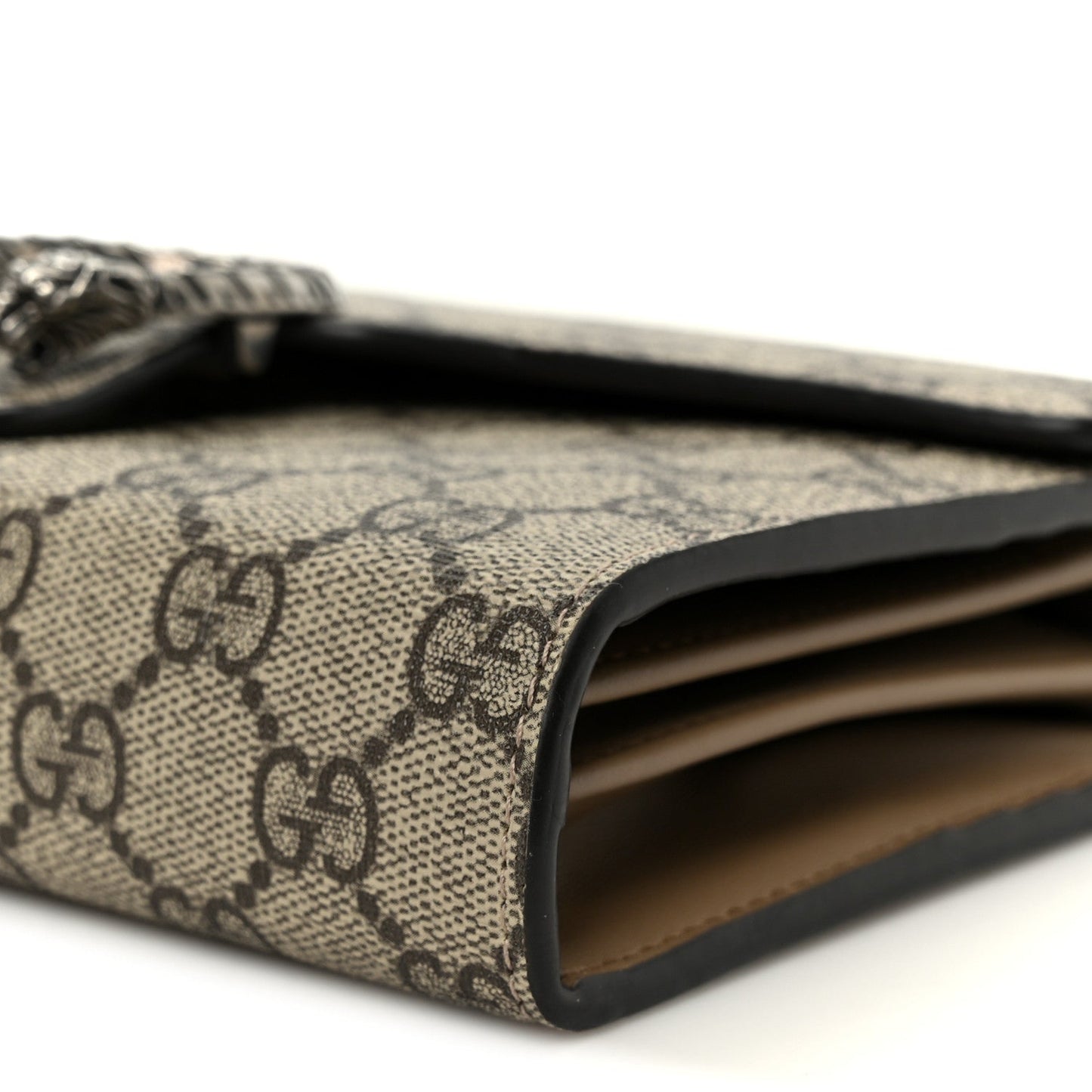 GG Supreme Monogram Mini Dionysus Chain Wallet Beige Taupe