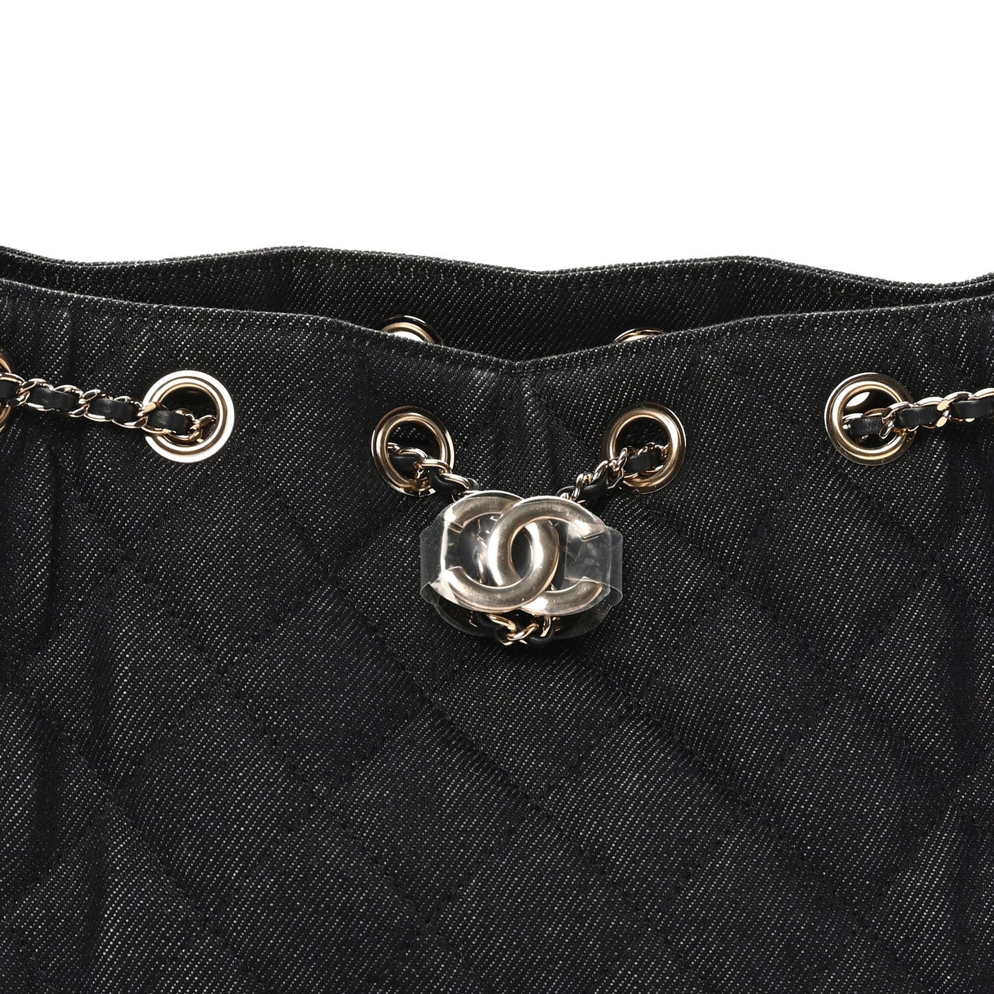 Denim Quilted Mini Chanel 25 Handbag Dark Blue