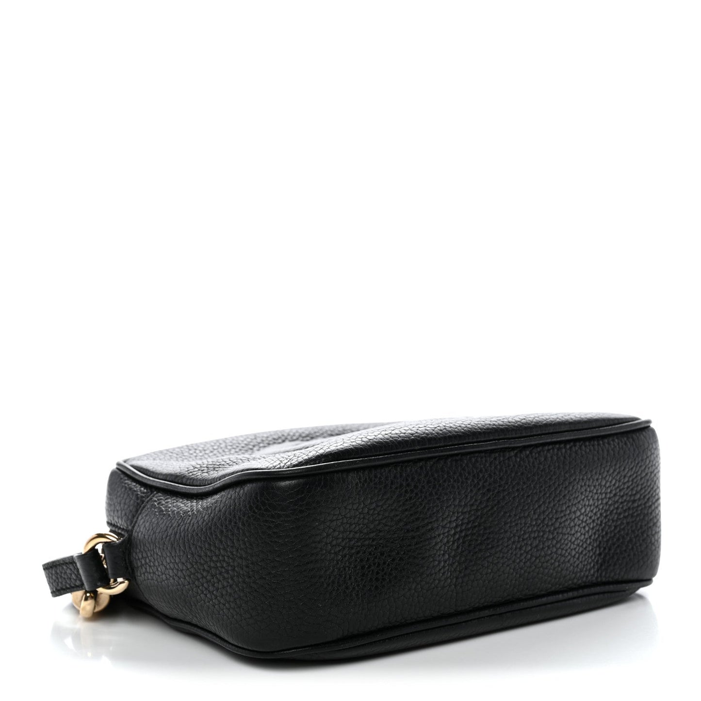 Pebbled Calfskin Small Soho Disco Bag Black