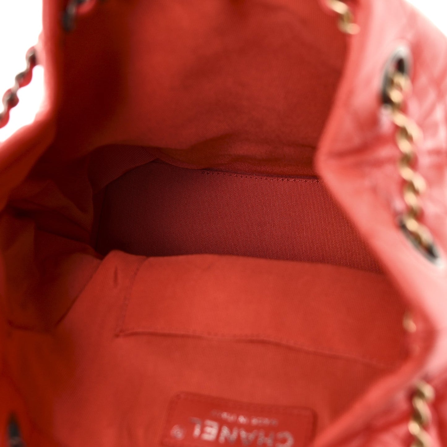 Aged Calfskin Quilted Small Gabrielle Backpack Orange