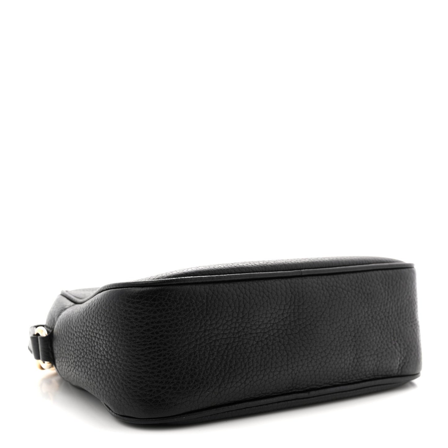 Pebbled Calfskin Small Soho Disco Bag Black