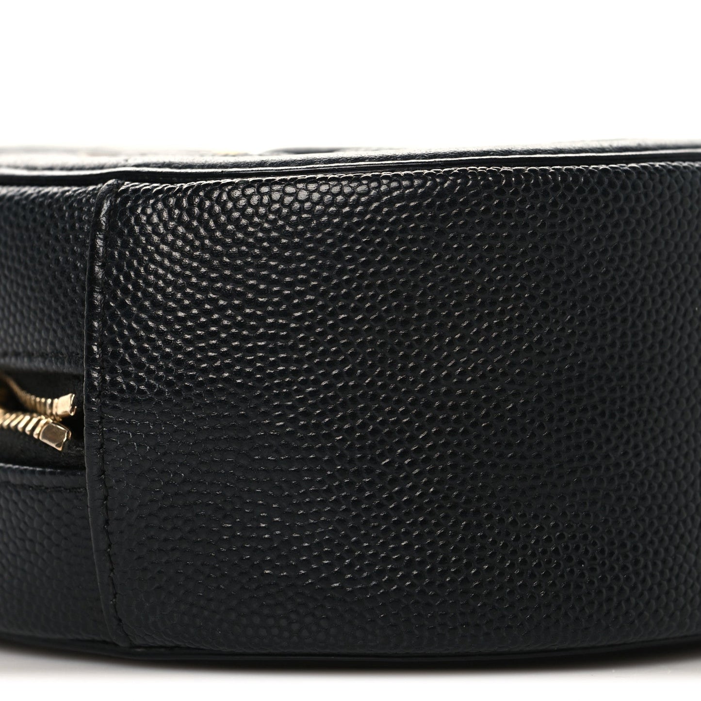 Caviar Quilted Round Filigree Crossbody Black