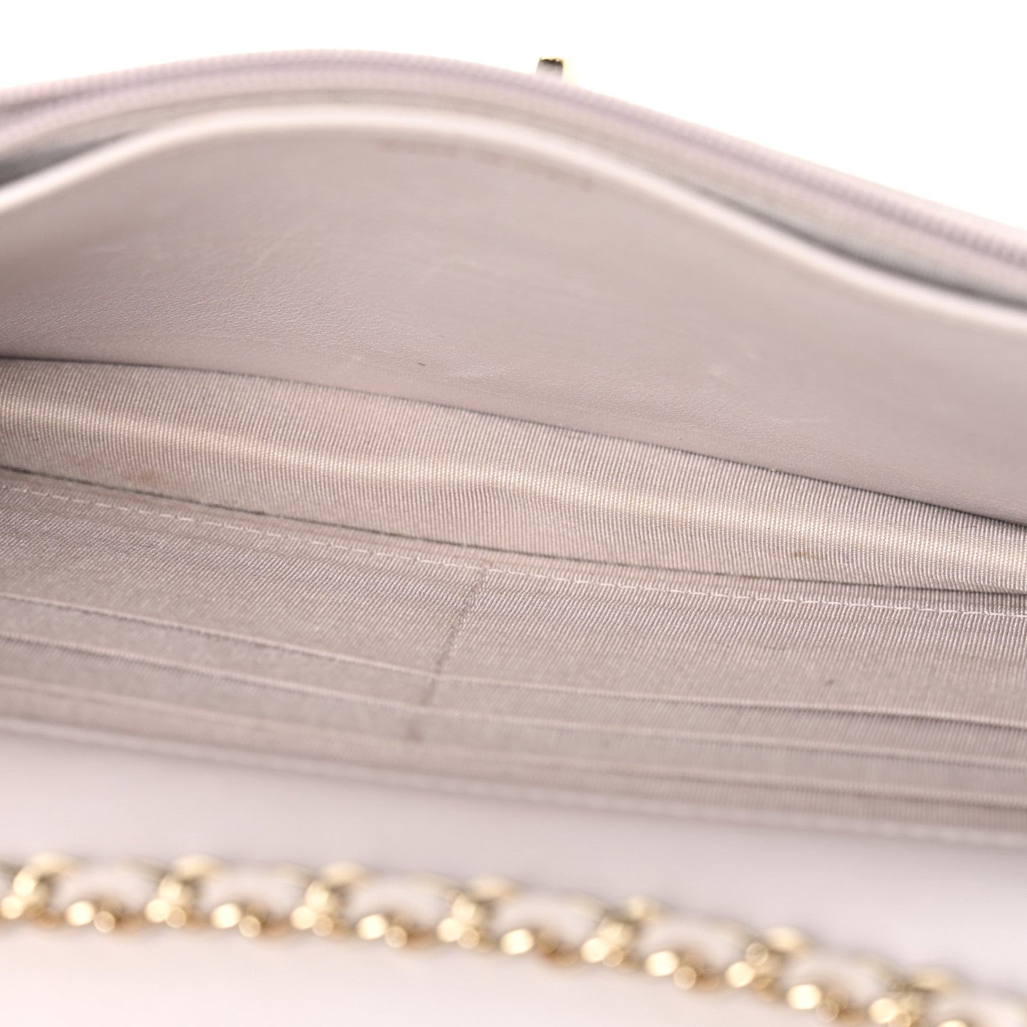 Lambskin Quilted Trendy CC Wallet On Chain WOC Lilac