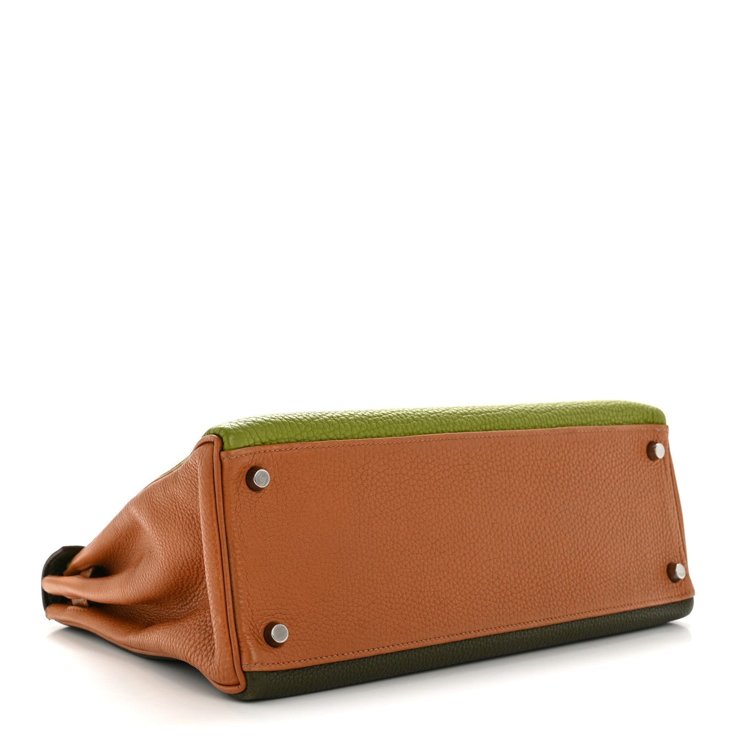 Fjord Togo Tri-Color Kelly Retourne 32 Vert Anis Gold Vert Olive