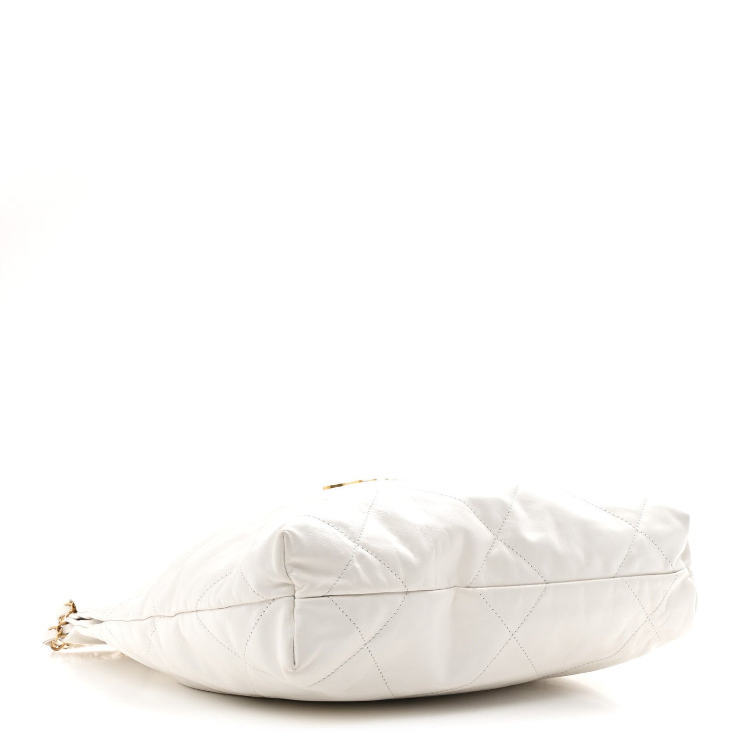 Shiny Calfskin Quilted Small Chanel 22 White