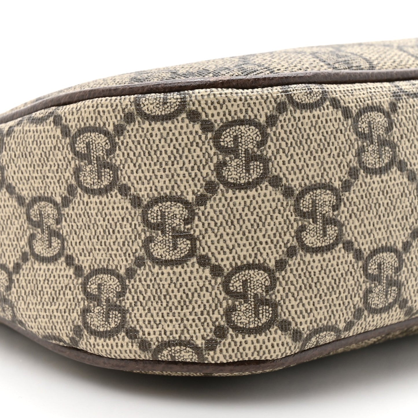 GG Supreme Monogram Textured Dollar Calfskin Web Small Ophidia GG Handbag Beige Ebony New Acero