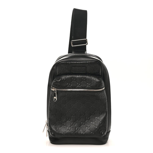 Guccissima Sling Backpack Black
