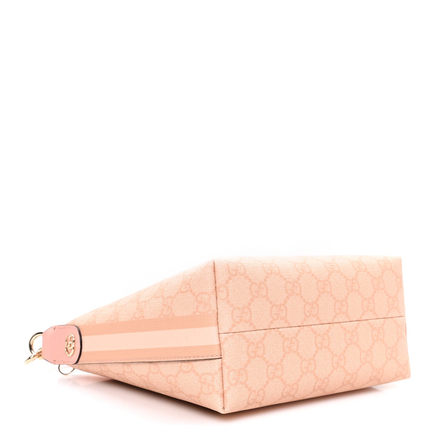 GG Supreme Monogram Textured Calfskin Web Super Mini Ophidia Shoulder Bag Pink
