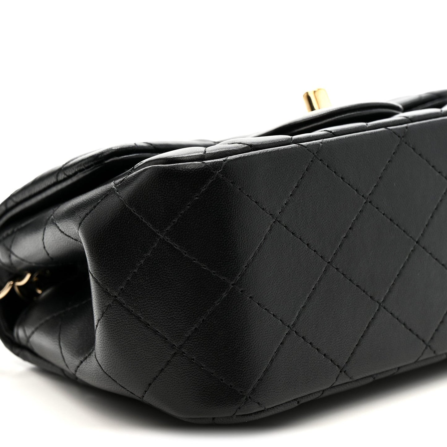 Lambskin Quilted Mini Square Flap Black