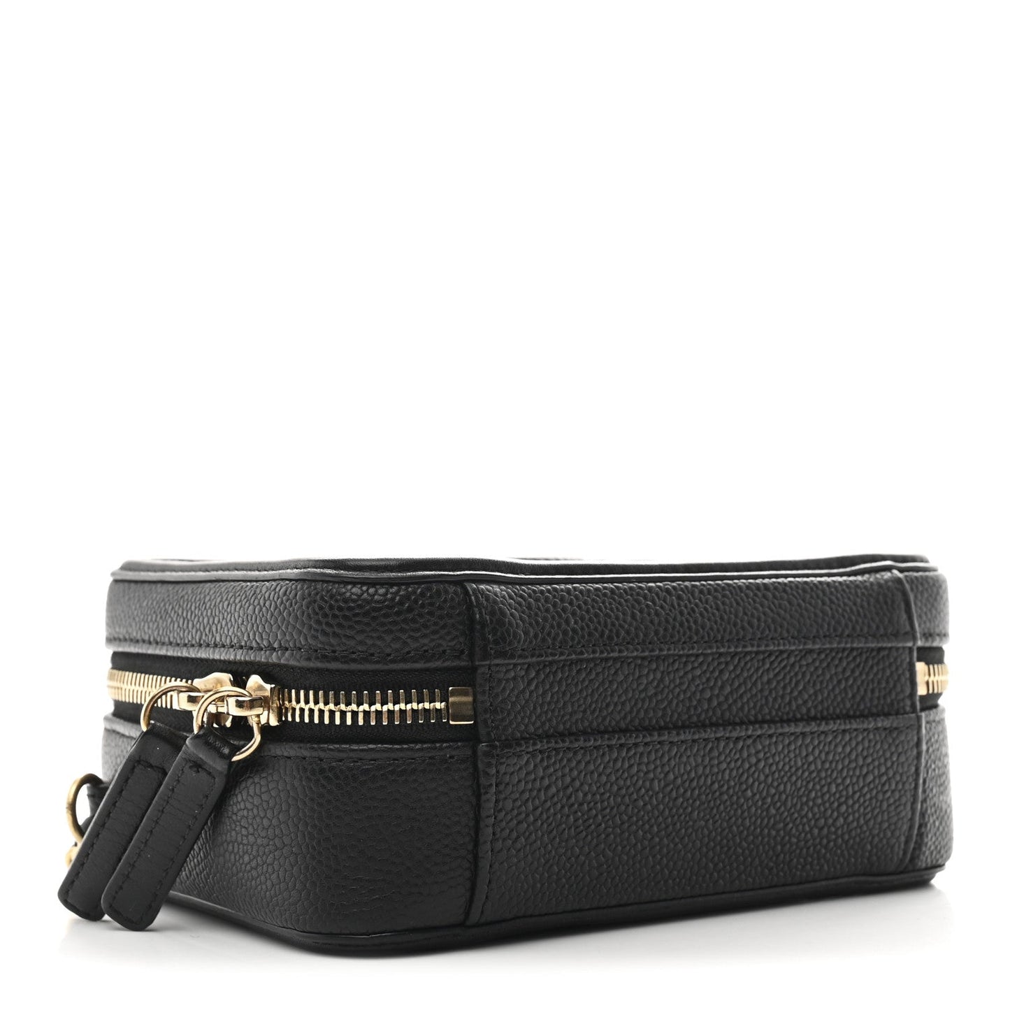 Caviar Quilted Small CC Filigree Vanity Case Black