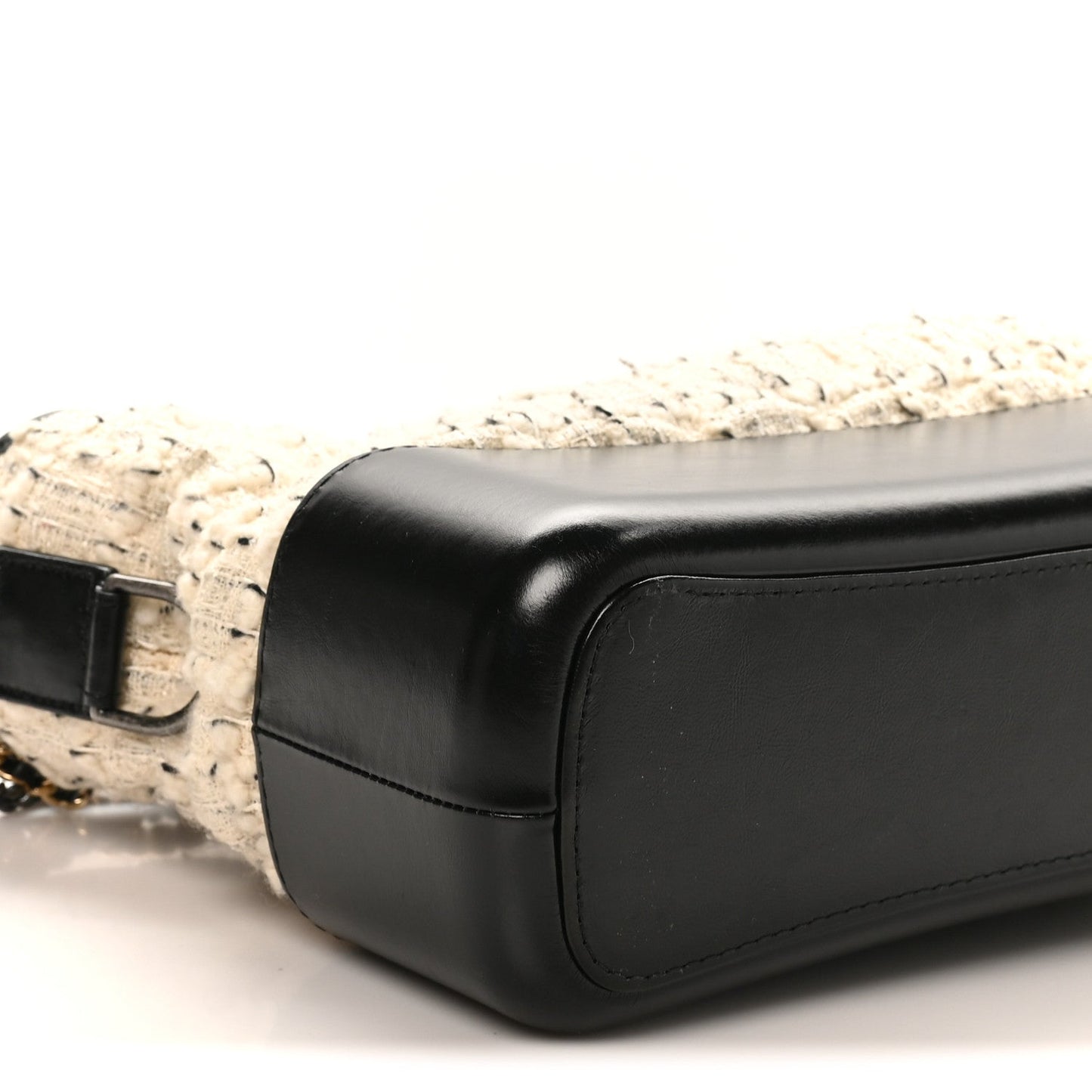 Tweed Calfskin Quilted Medium Gabrielle Hobo Ivory Black