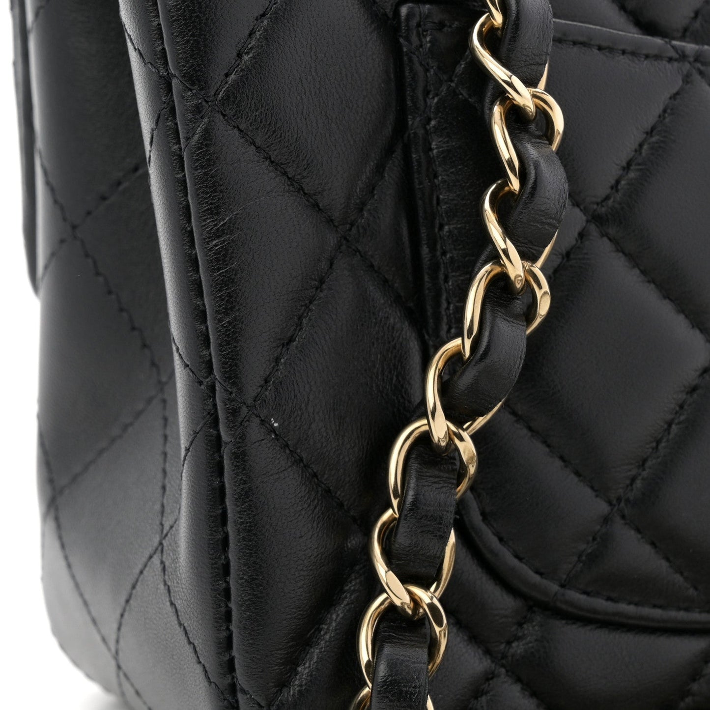 Lambskin Quilted Mini Rectangular Flap Black