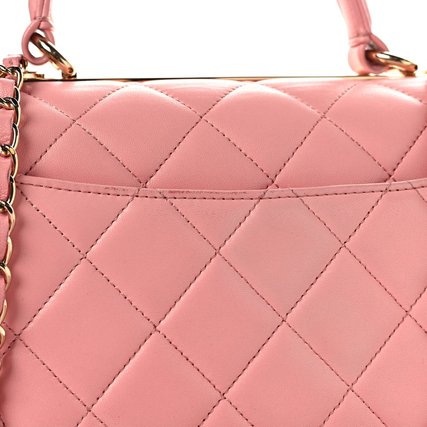 Lambskin Quilted Medium Trendy CC Flap Dual Handle Bag Pink
