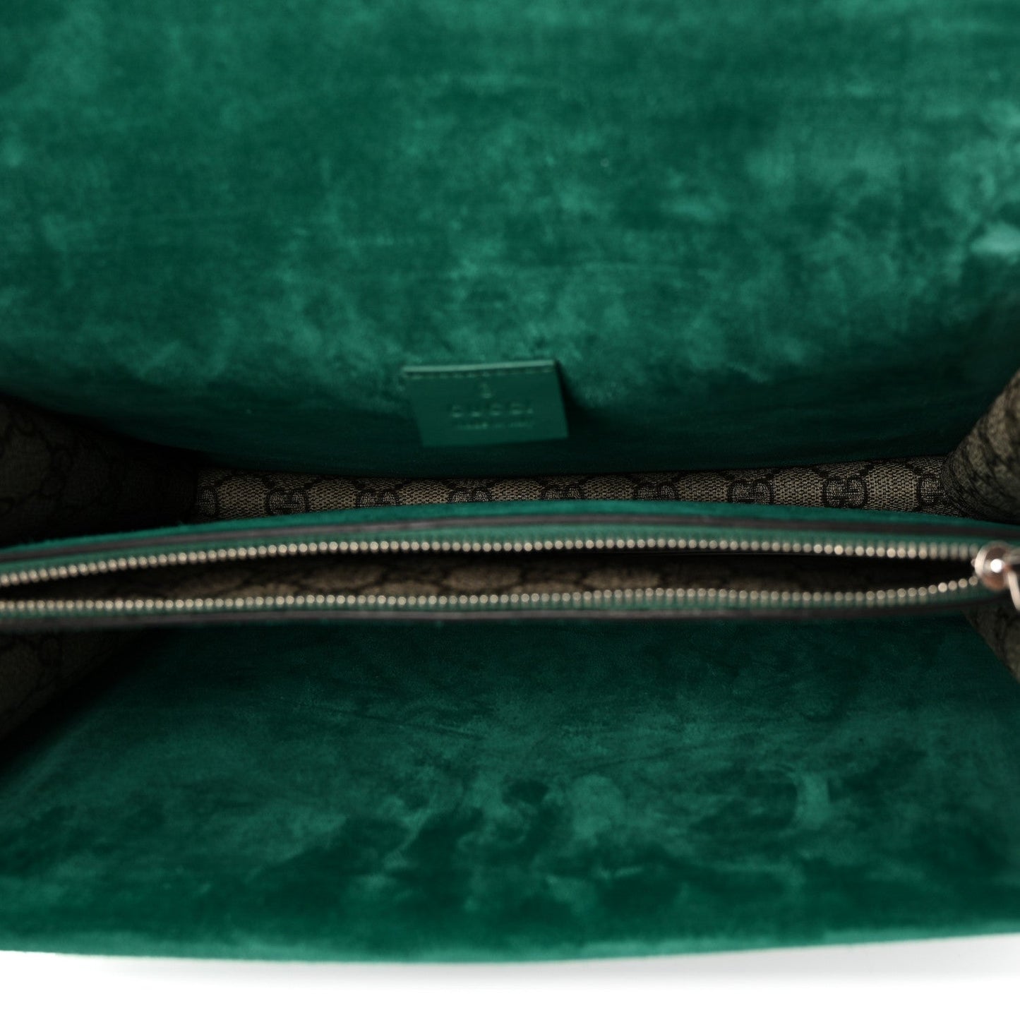 GG Supreme Monogram Embroidered Medium Dionysus Shoulder Bag Emerald