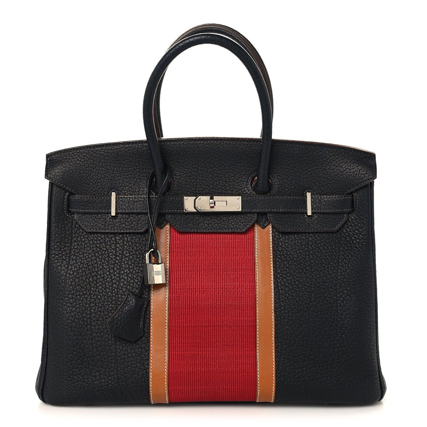 Fjord Barenia Crinoline Club Birkin 35 Bleu Indigo Fauve Rouge