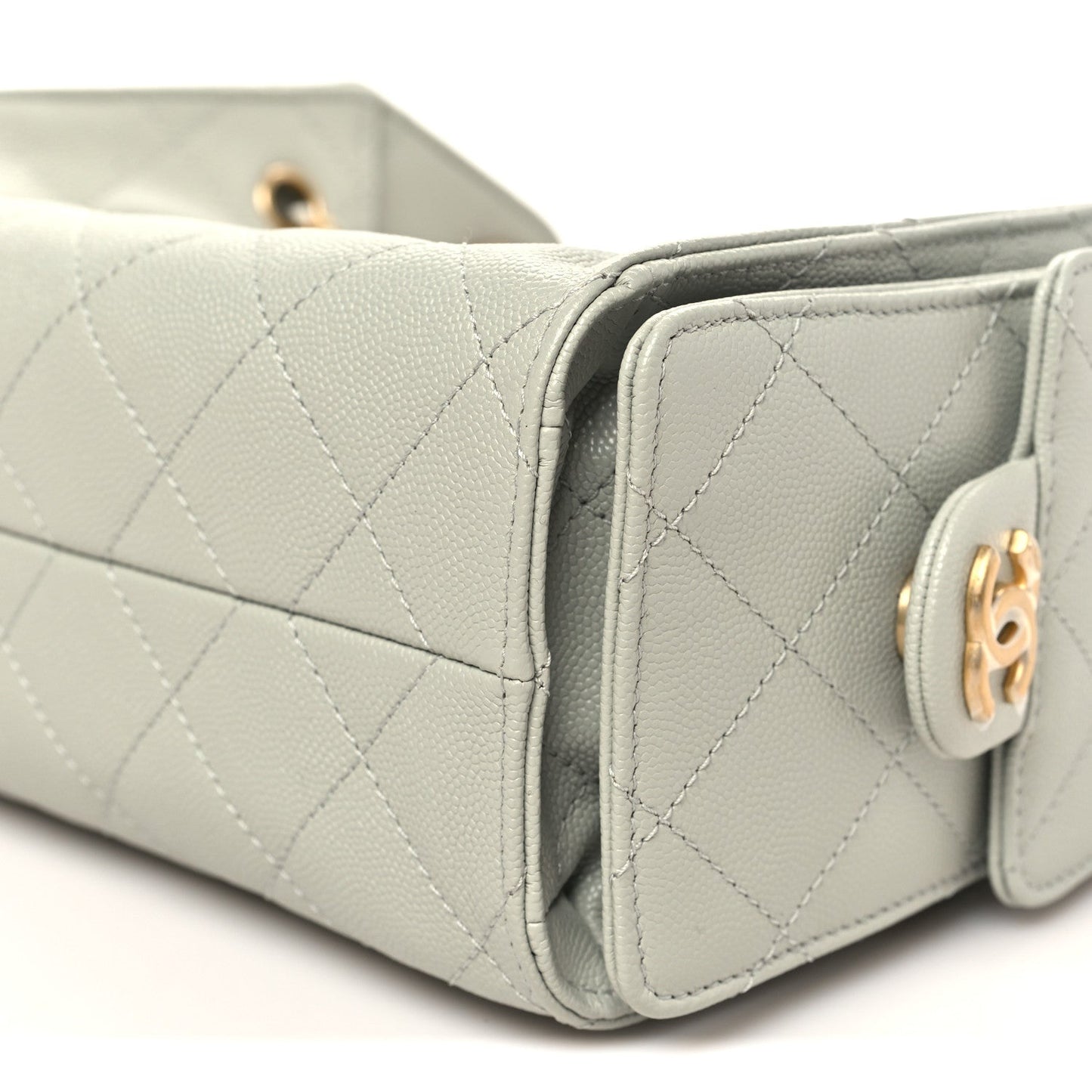 Caviar Quilted Mini Chanel 25 Handbag Light Green