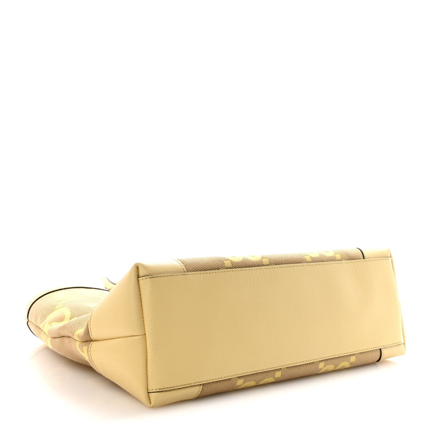 Monogram Jumbo GG Textured Dollar Calfskin Medium Ophidia Shopping Tote Beige Banana