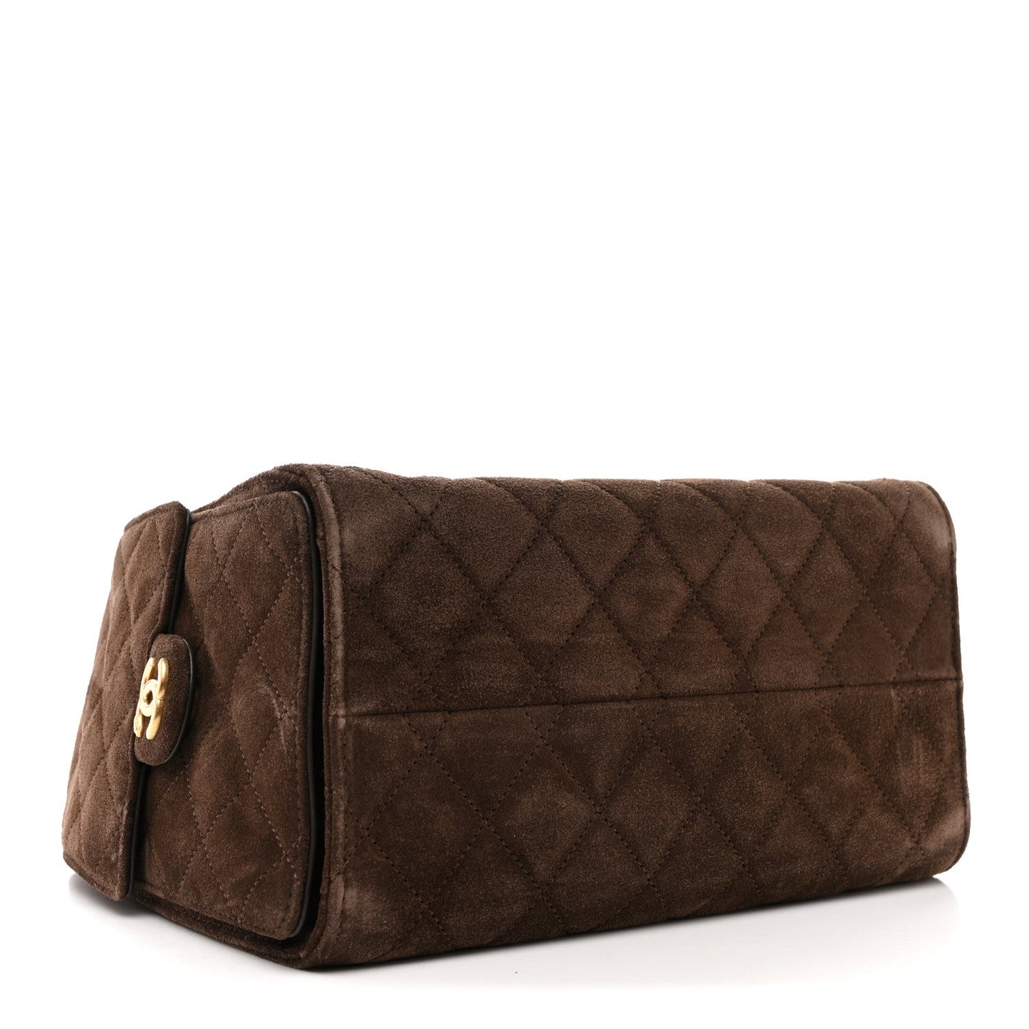 Suede Quilted Small Chanel 25 Handbag Dark Brown