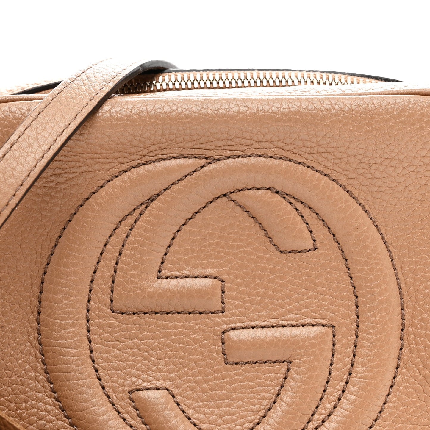 Pebbled Calfskin Small Soho Disco Bag Rose Beige