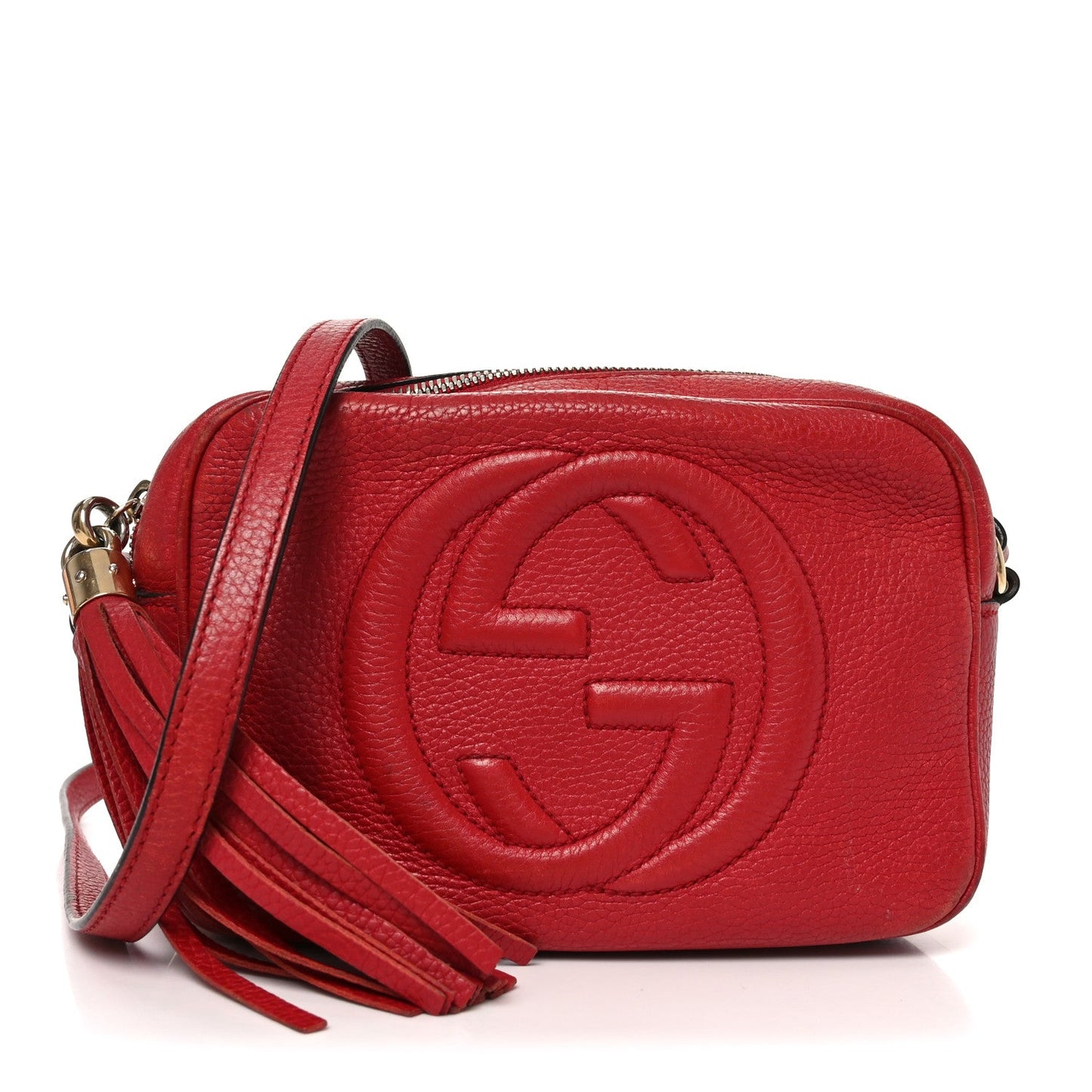 Pebbled Calfskin Small Soho Disco Bag Tabasco Red